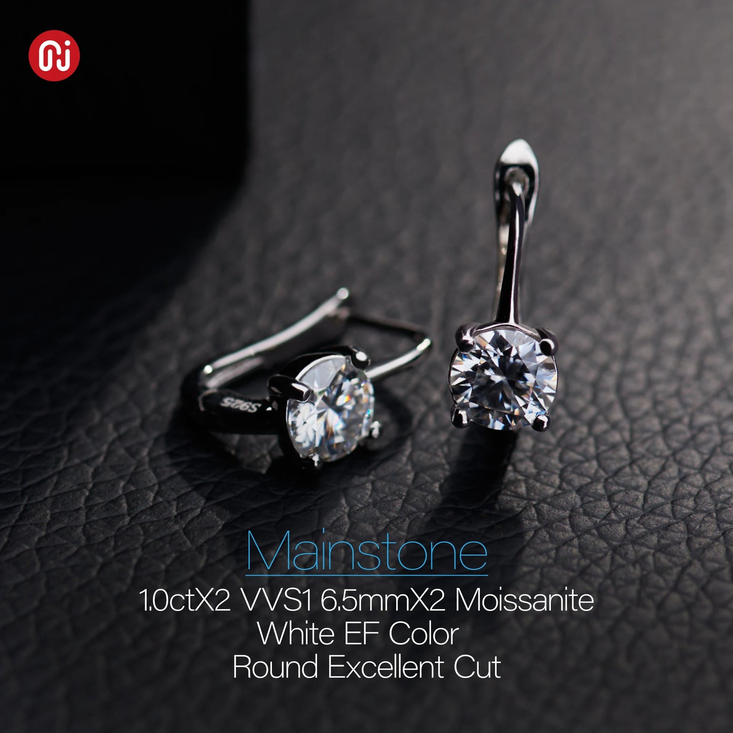 GIGAJEWE Moissanite D Color VVS1 Total 2ct S925 Silver Drop Earring 18K Gold Plated  Diamond