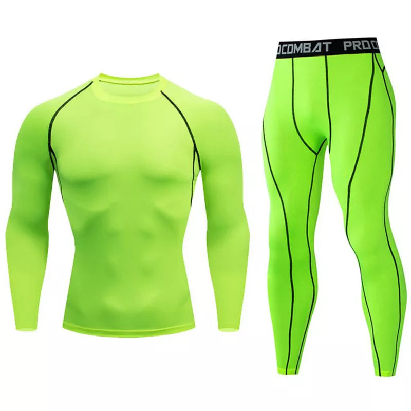 Quick Dry Men's   Thermal underwear Sets  Running Compression Sport Suits