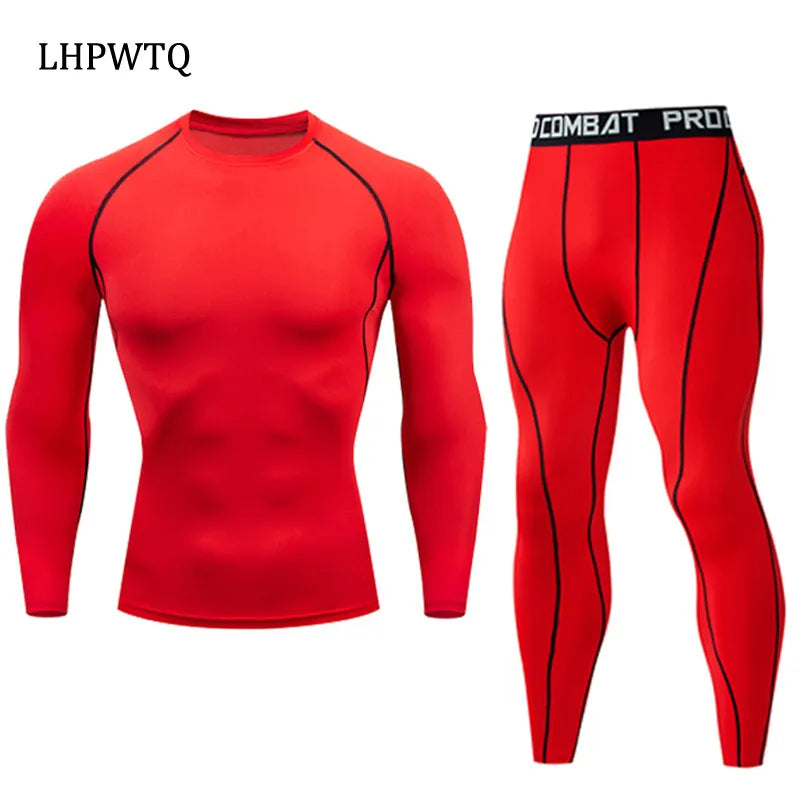 Quick Dry Men's   Thermal underwear Sets  Running Compression Sport Suits