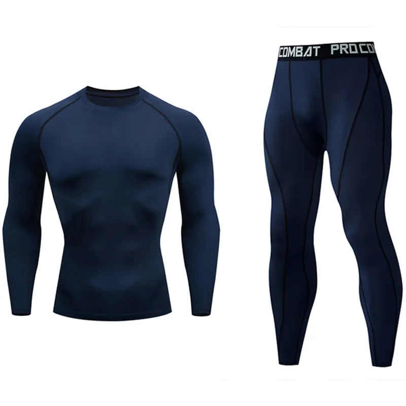 Quick Dry Men's   Thermal underwear Sets  Running Compression Sport Suits