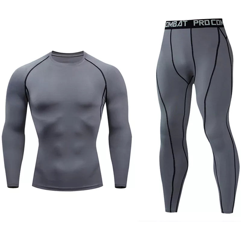 Quick Dry Men's   Thermal underwear Sets  Running Compression Sport Suits