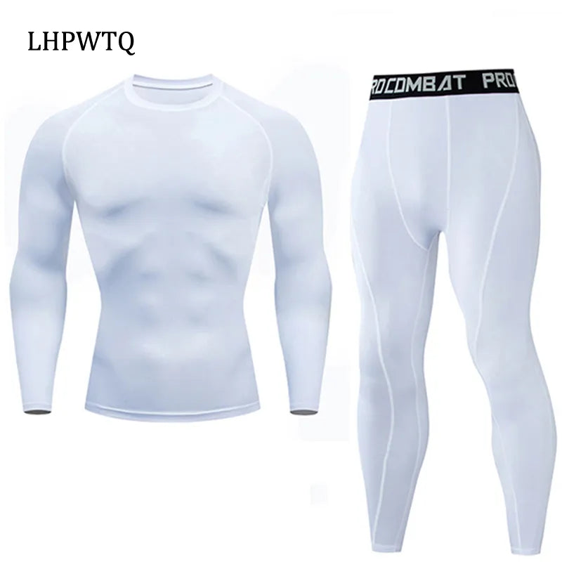 Quick Dry Men's   Thermal underwear Sets  Running Compression Sport Suits