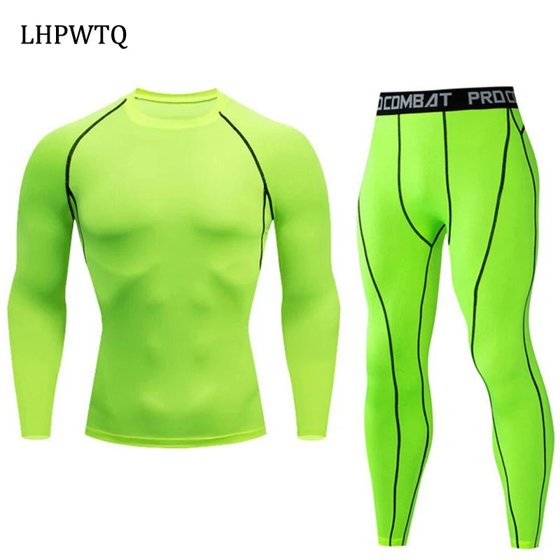 Quick Dry Men's   Thermal underwear Sets  Running Compression Sport Suits