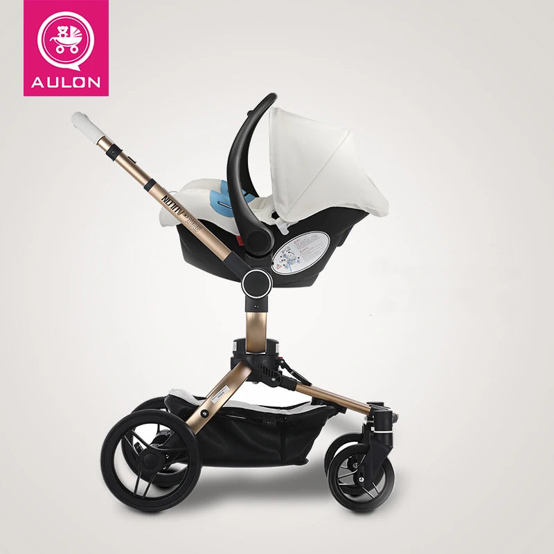 Aulon Baby Stroller Fast Free Shipping  360° Rotation Wagon Pram 3IN1 Baby Carriage Foldable Bassinet Stroller Combo Car Seat