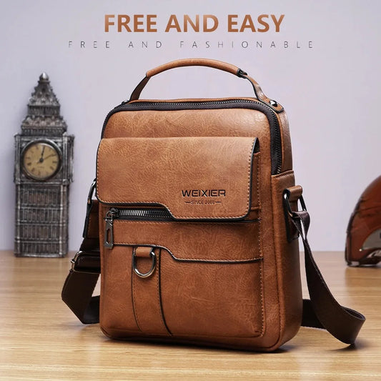 Men's Vintage Leather Crossbody Shoulder High quality Tote Business Man Messenger Bag