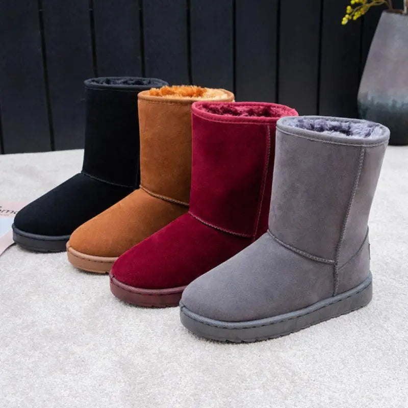 Women Plush Thickened Snow Boots Winter Non-slip Thick Bottom