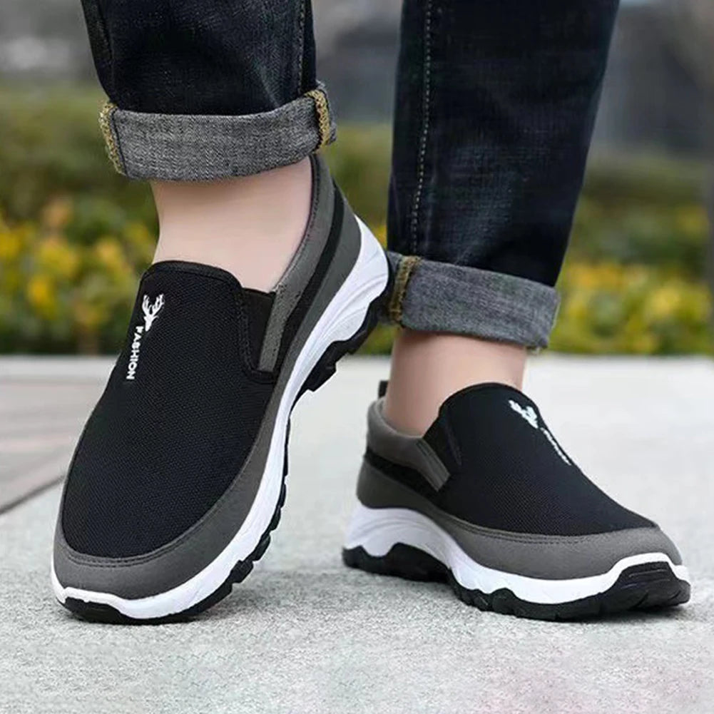 Loafers Men Sneakers Mesh Breathable Non-Slip Slip On Vulcanized Shoes Comfortable