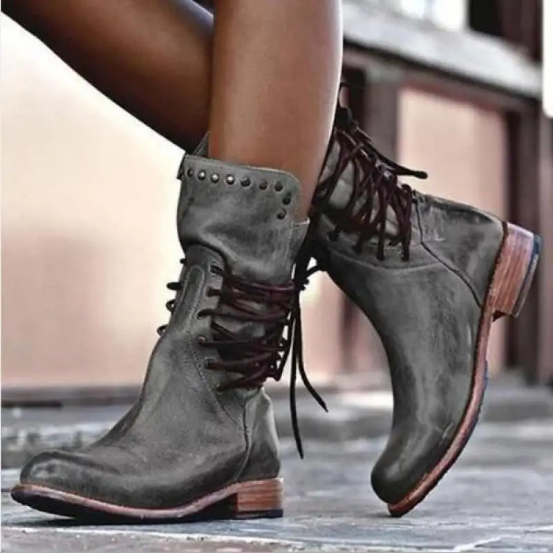 Women Boots Autumn and Winter European Mid-Calf Boots Female Cross-Border Morden Boots