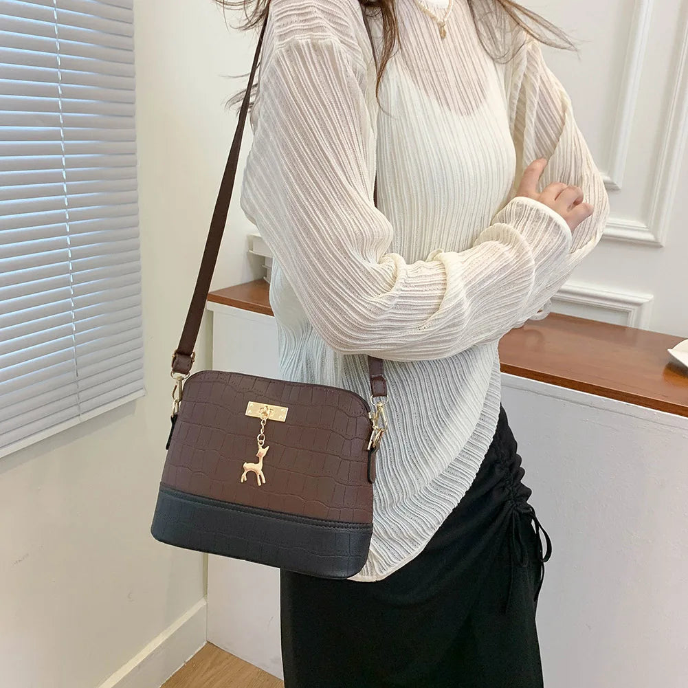 Fashion Alligator Pattern Female Crossbody Bags Vintage PU Leather Women Shoulder Bags