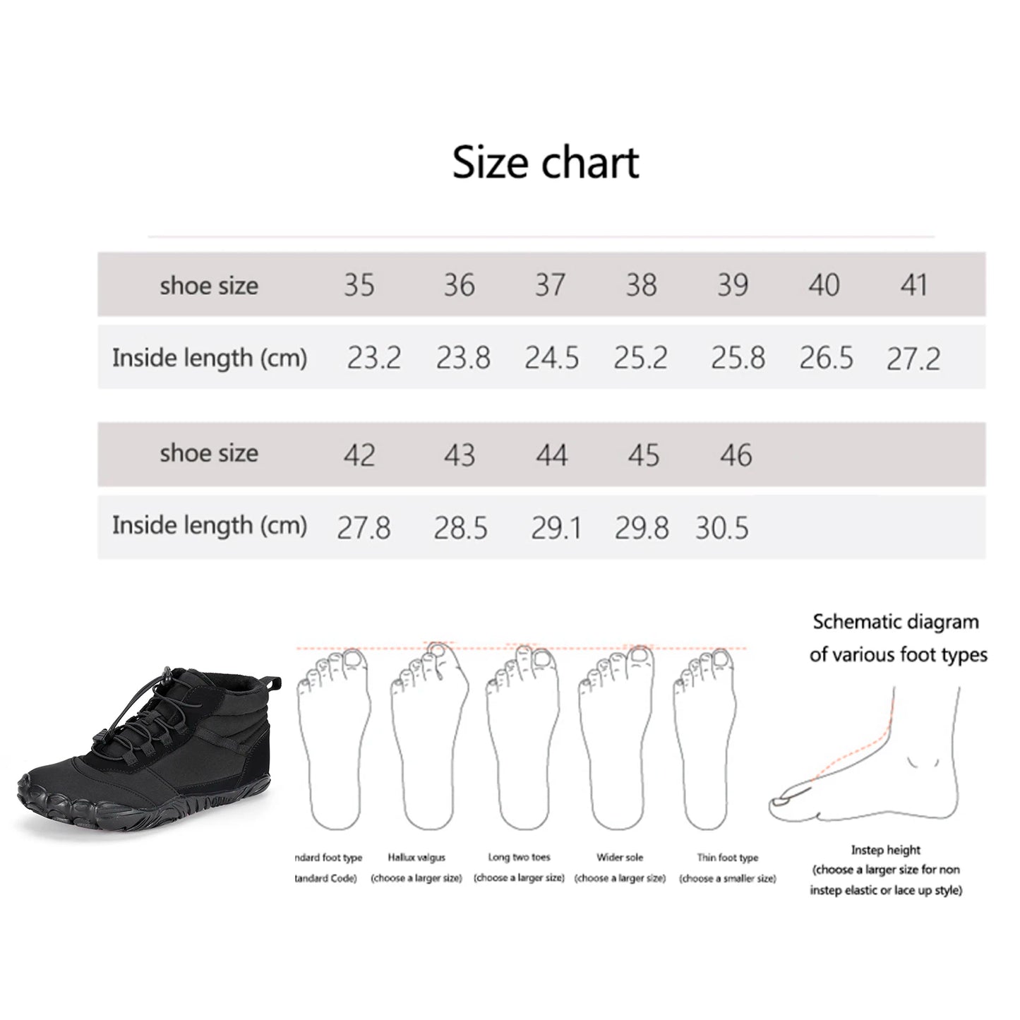 Winter Warm Jogging Sneakers Women Men Rubber Running Barefoot Shoes Waterproof Non-Slip