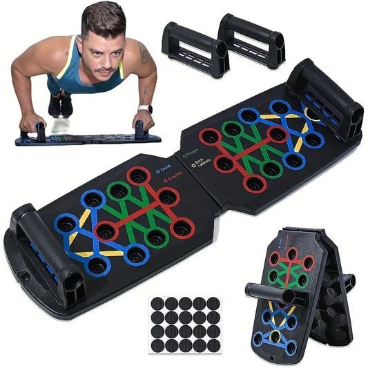 Portable Multifunctional Push-up Board Set With Handles Foldable Fitness Equipment