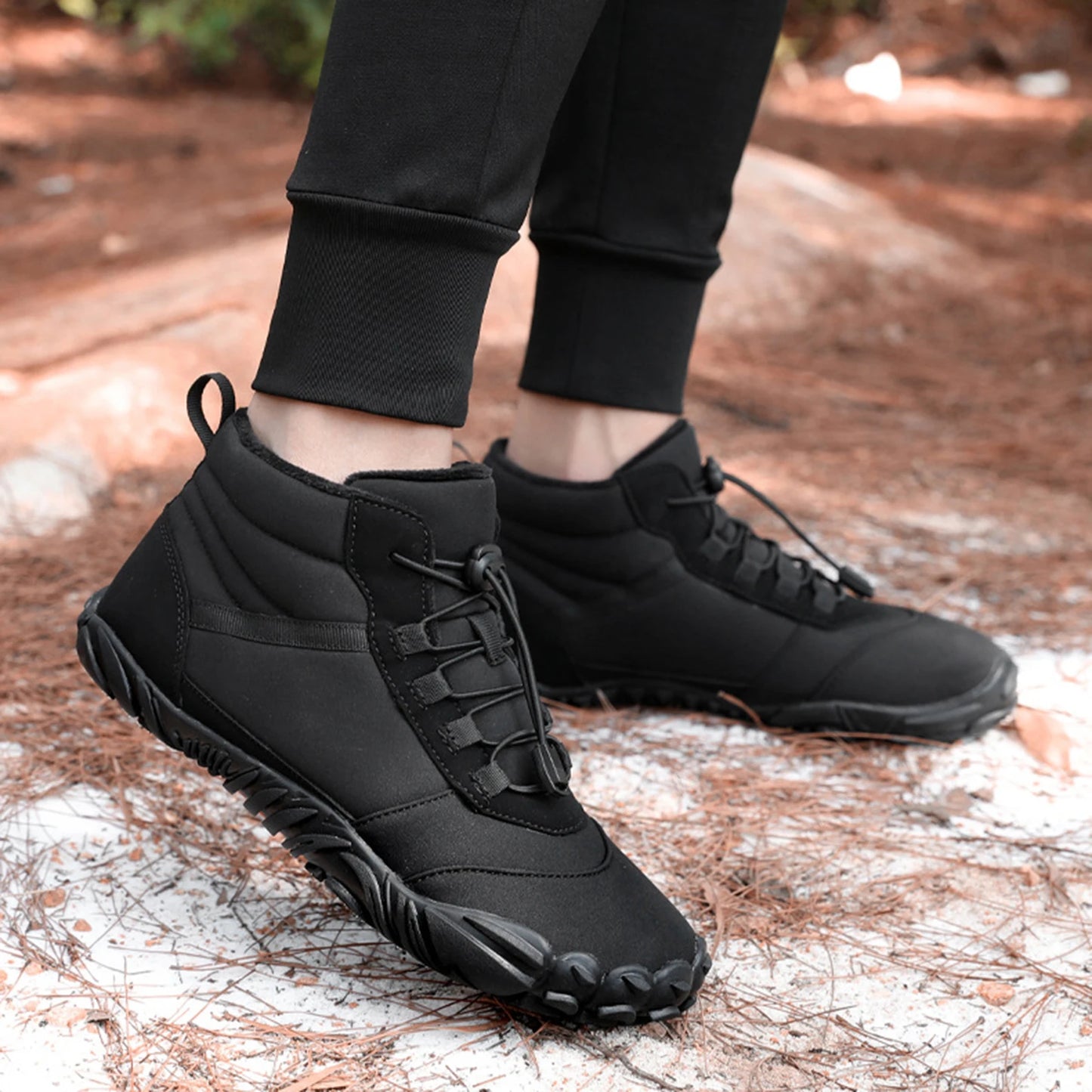 Winter Warm Jogging Sneakers Women Men Rubber Running Barefoot Shoes Waterproof Non-Slip