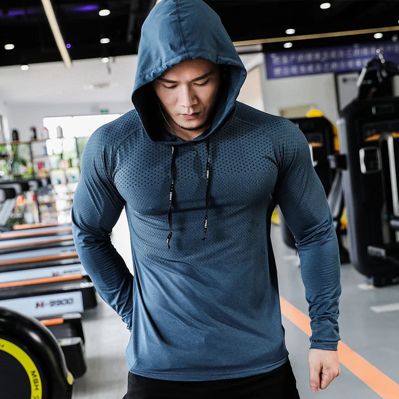 Mens Fitness Tracksuit Running Sport Hoodie Gym Joggers Hooded