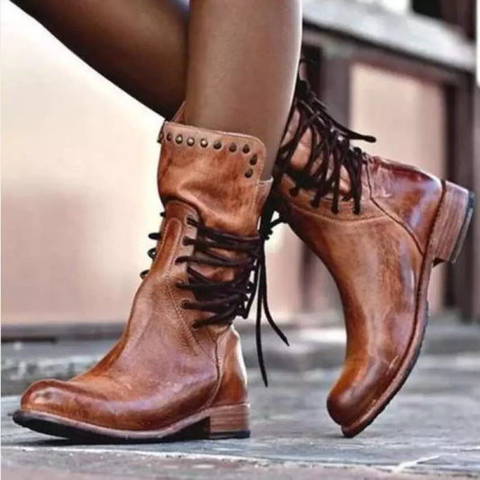 Women Boots Autumn and Winter European Mid-Calf Boots Female Cross-Border Morden Boots