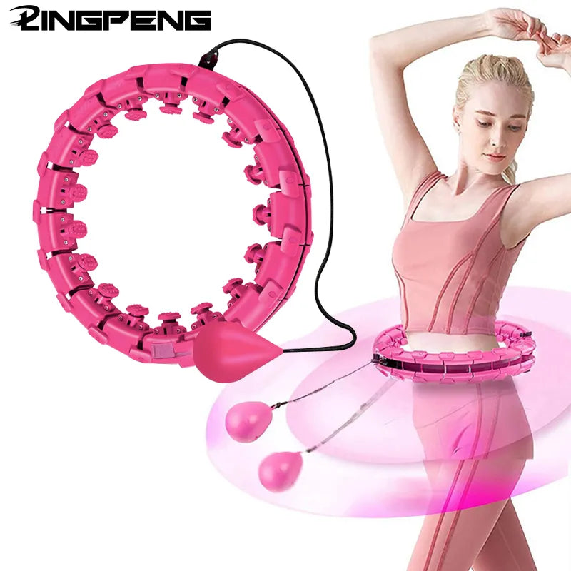 Slimming Hoop With Weight Exercise  Waist Trainer Exercise At Home Fitness Belly Abdominal Adjustable