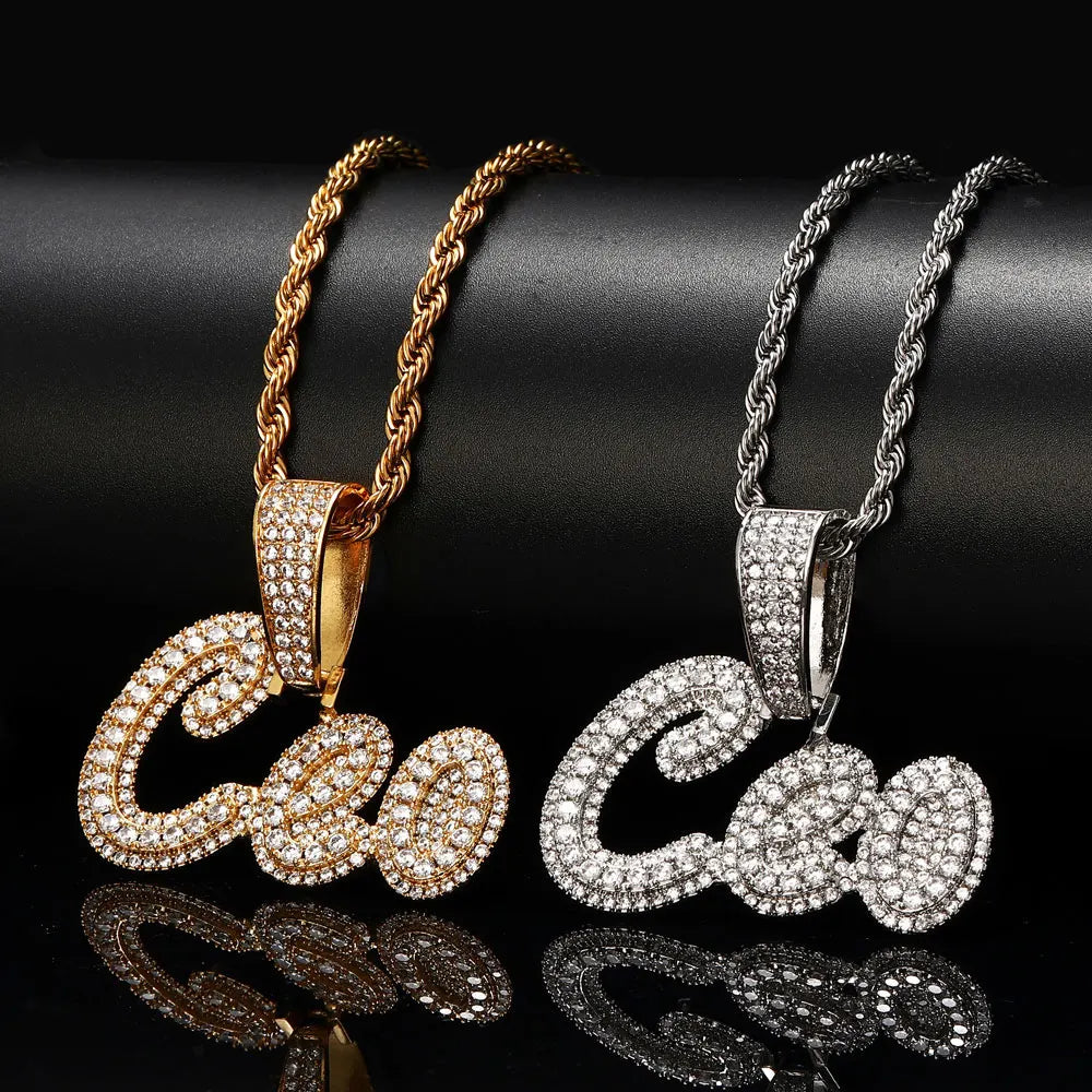 Hip Hop Custom Name Letter Fashion Jewelry High Quality Luxurious Necklace Pendant For Women