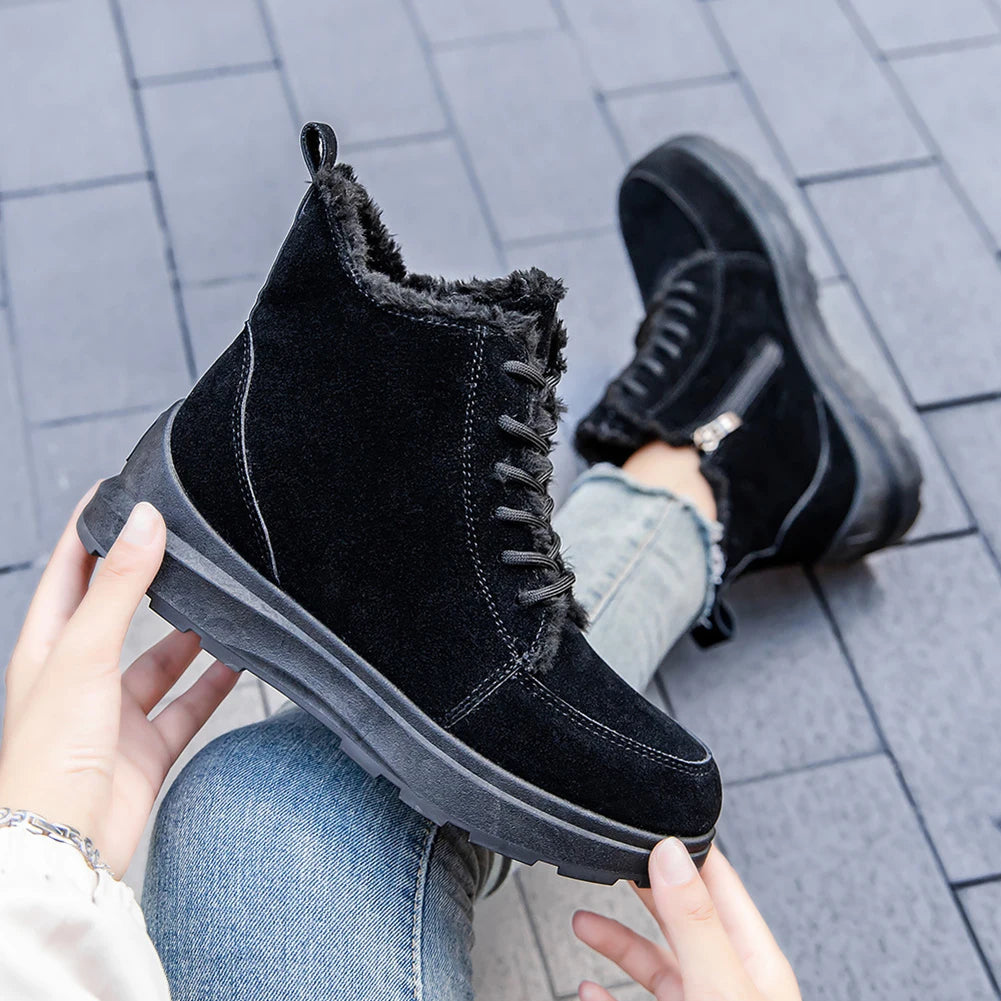 Women's Boots  Faux Suede Thick Plush Snow  Women Winter Warm Ankle Boots